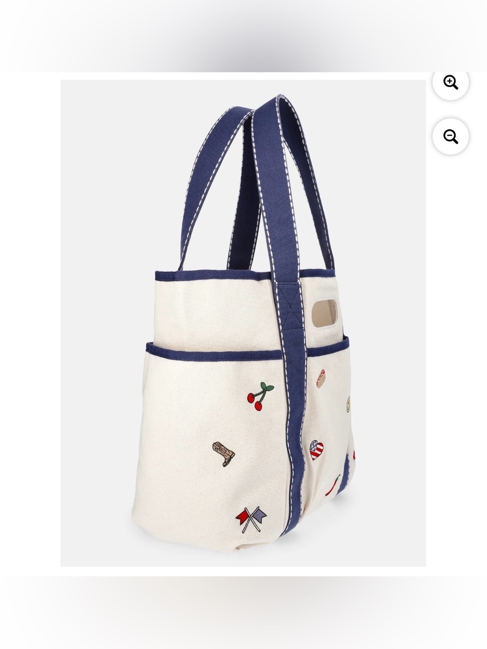 No Boundaries Women's Americana Cut Out Tote Bag, Neutral - Picture 3 of 4